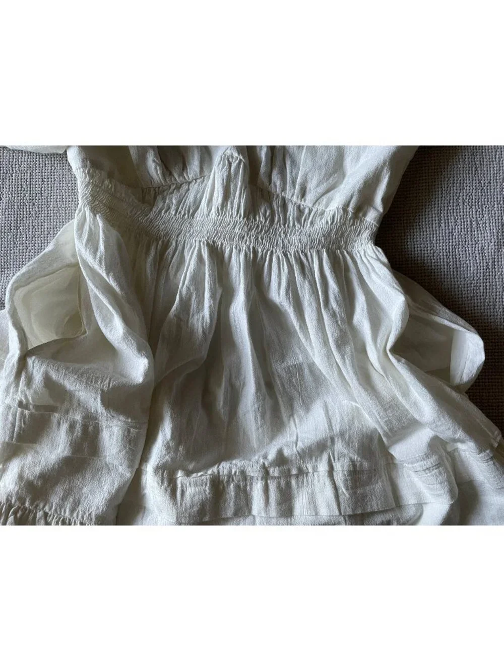 NEW Free People Boho White (Ivory) mini Dress Backless with Pockets Cotton 100%